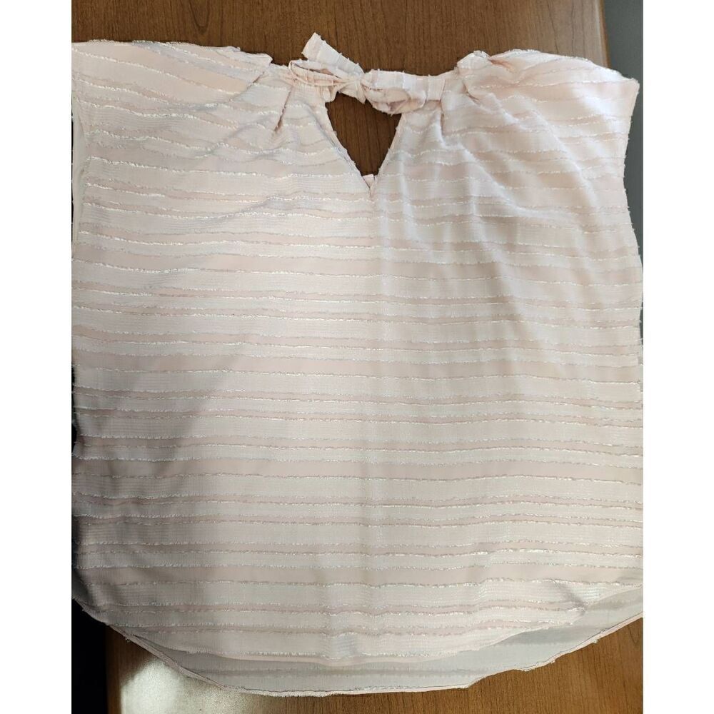 💕LC Lauren Conrad XXL Light Pink Ruffle Pleated Top Women’s Sleeveless Blouse - Picture 5 of 8
